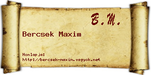Bercsek Maxim névjegykártya